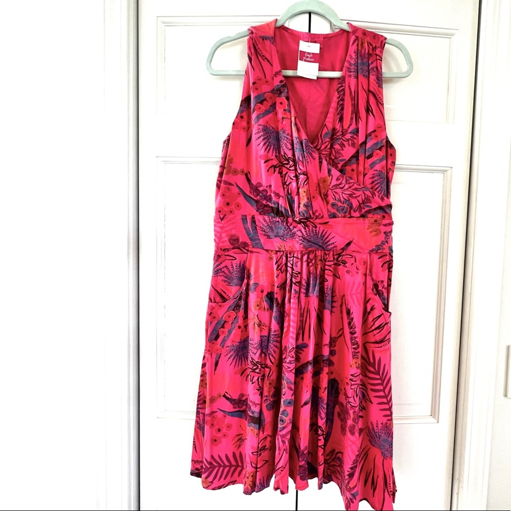 Fresh Produce Lily Tank Dress Bright Botanical Papaya Fruit Pink